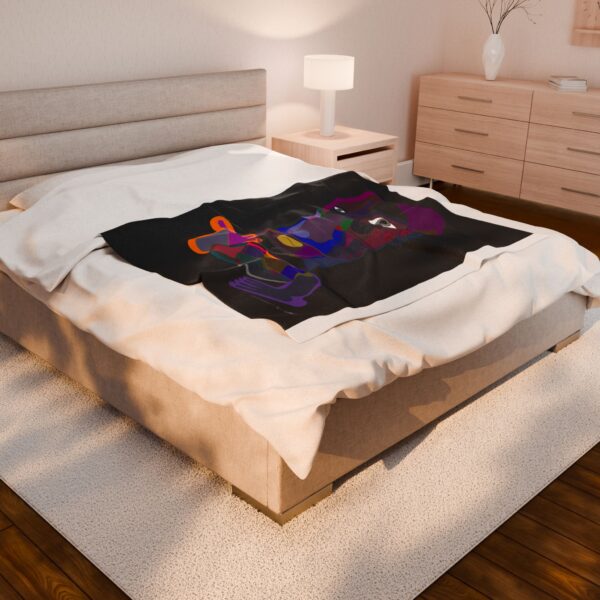Colorful Abstract Velveteen Plush Blanket | Cozy Throw for Home Decor, Unique Gift, Art Lovers, Sofa Blanket, Living Room Accent - Image 4