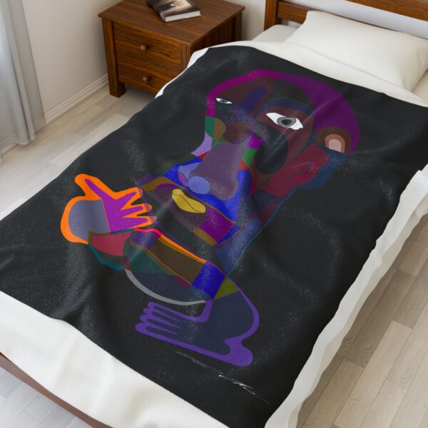 Colorful Abstract Velveteen Plush Blanket | Cozy Throw for Home Decor, Unique Gift, Art Lovers, Sofa Blanket, Living Room Accent